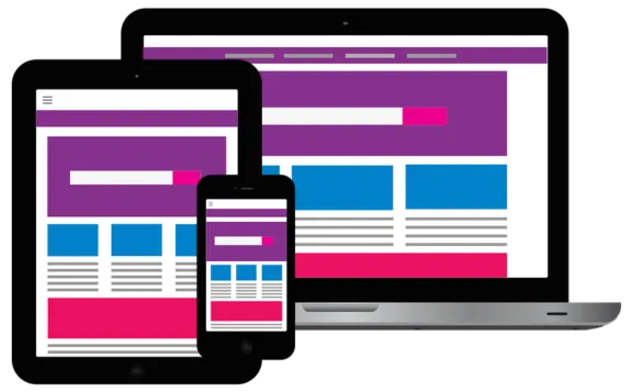 WhatsApp and USSD campaign interfaces shown on a laptop, tablet and mobile phone